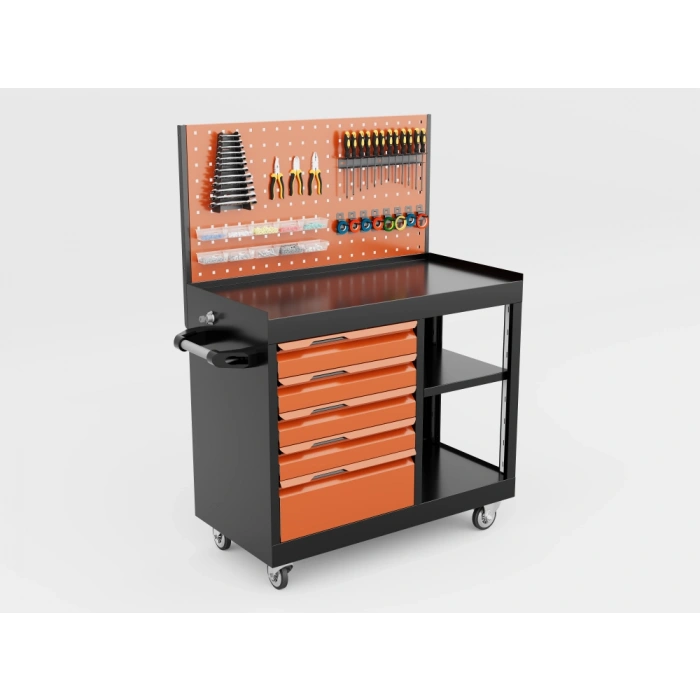 5 Çekmeceli Raflı Panolu Takım Arabası