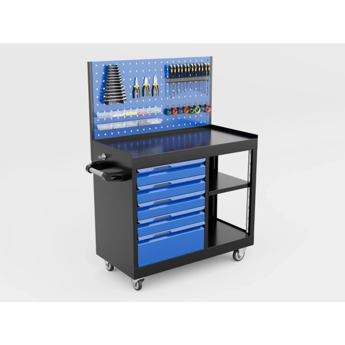 5 Çekmeceli Raflı Panolu Takım Arabası