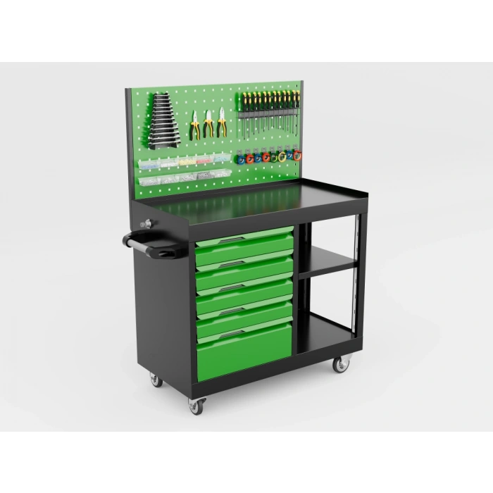 5 Çekmeceli Raflı Panolu Takım Arabası