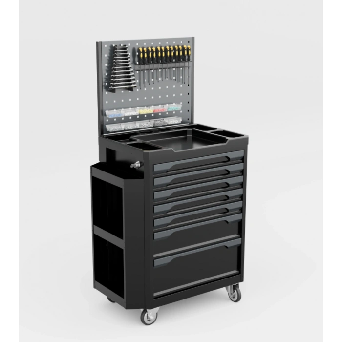 7 Çekmeceli Yanlıklı Panolu Takım Arabası