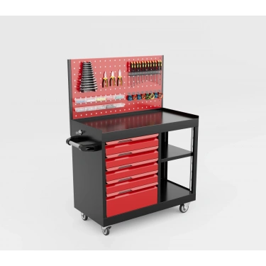 5 Çekmeceli Raflı Panolu Takım Arabası