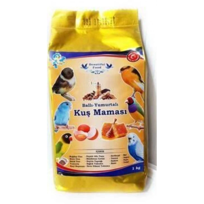 Beautiful Food Ballı Yumurtalı vip clasik Kuş Yemi 1Kg