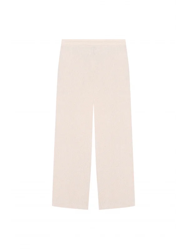 Örgü Bej - Rahat Kesim Pantolon