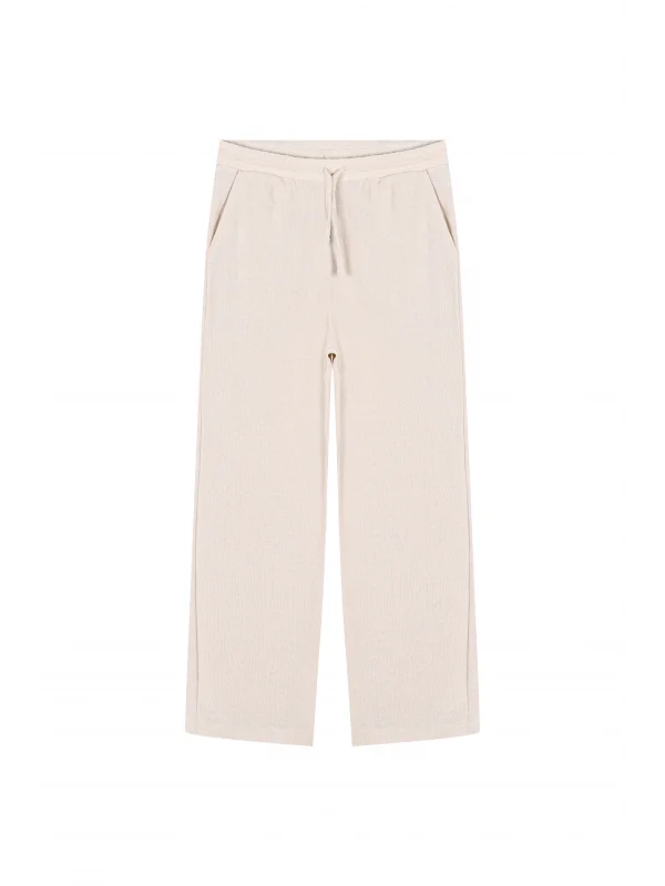 Örgü Bej - Rahat Kesim Pantolon