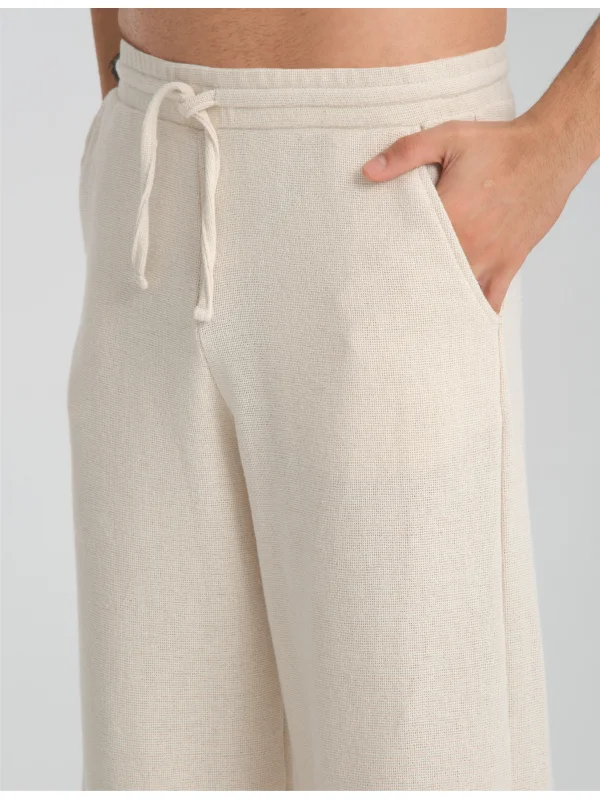 Örgü Bej - Rahat Kesim Pantolon