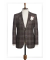 Vitale Barberıs Kumaş Mofan Kahverengi Kareli Ceket