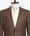 Dormeuil Kumaş Salvatore Kahverengi Kareli Ceket