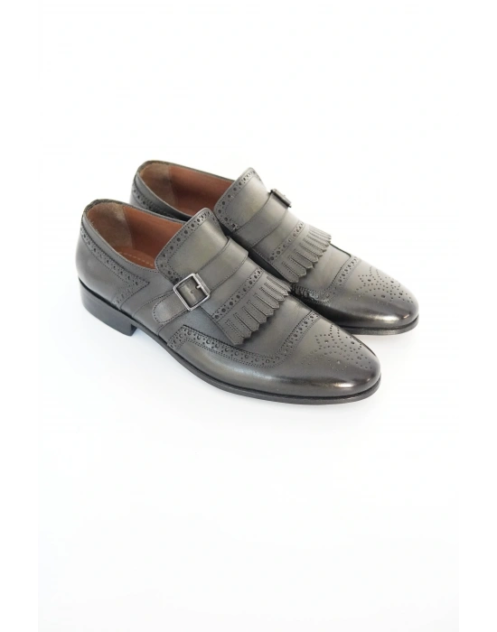 Hakiki Dana Derisi Koyu Yeşil Loafer El Yapımı Ayakkabı