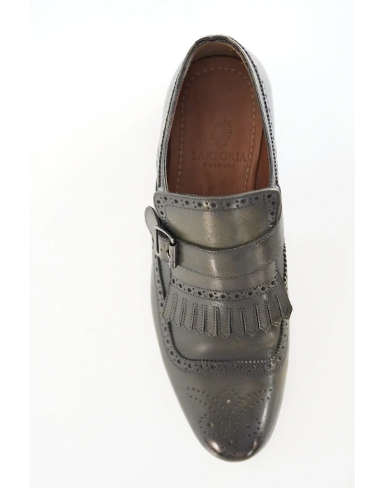 Hakiki Dana Derisi Koyu Yeşil Loafer El Yapımı Ayakkabı