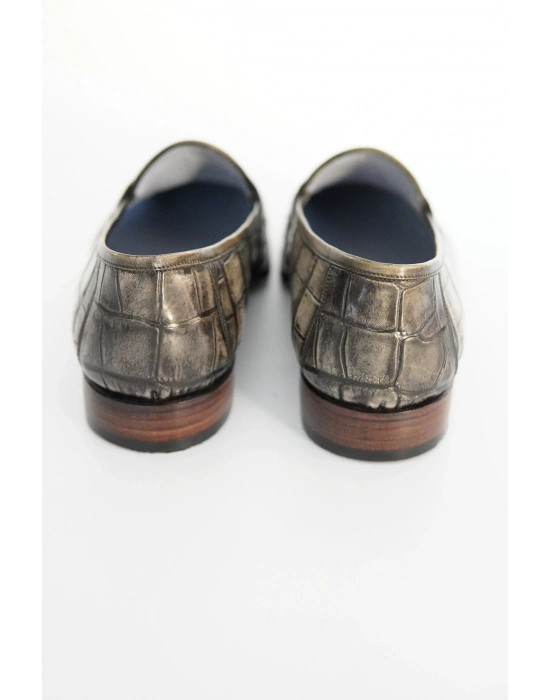 Hakiki Timsah Derisi El Yapımı Ayakkabı