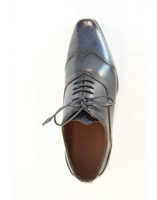 Hakiki Dana Derisi Lacivert El Yapımı Ayakkabı