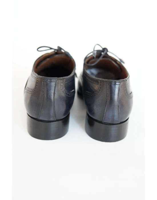 Hakiki Dana Derisi Lacivert El Yapımı Ayakkabı