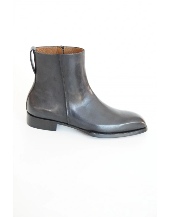 Hakiki Dana Derisi Siyah El Yapımı Bot