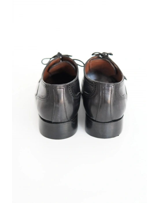 Hakiki Dana Derisi Siyah El Yapımı Ayakkabı