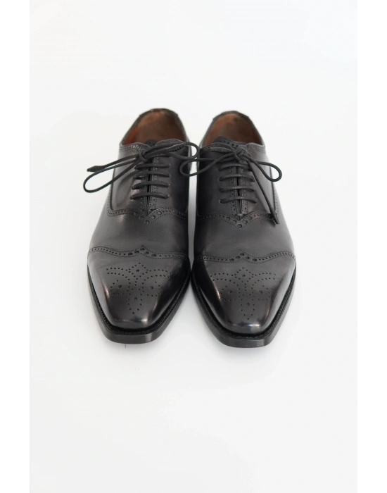 Hakiki Dana Derisi Siyah El Yapımı Ayakkabı