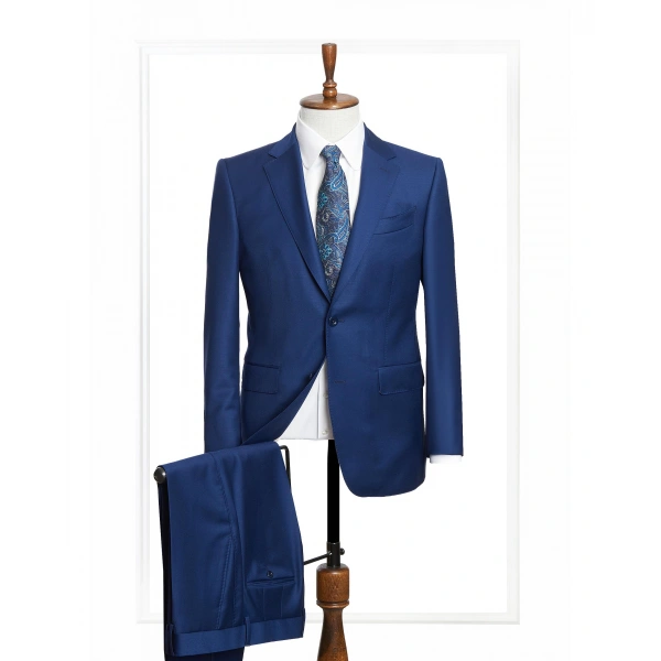 Dormeuil Kumaş Yakarra Mavi Takım Elbise