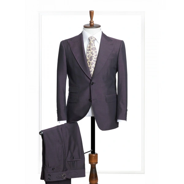 Dormeuil Kumaş Tepre Bordo Takım Elbise