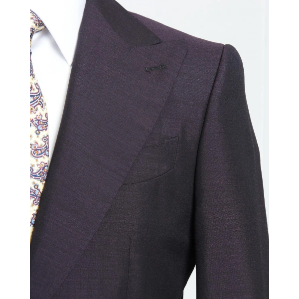 Dormeuil Kumaş Tepre Bordo Takım Elbise
