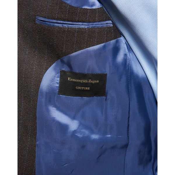 Ermenegildo Zegna Kumaş Yakarra Kahverengi Takım Elbise