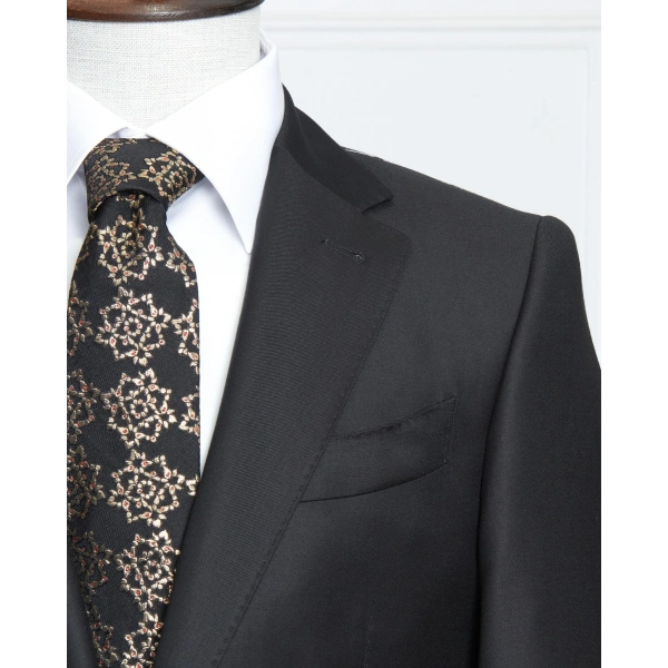 Dormeuil Kumaş Yakarra Siyah Takım Elbise
