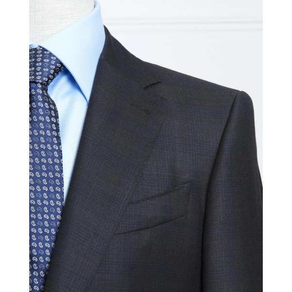 Ermenegildo Zegna Kumaş Yakarra Lacivert Takım Elbise