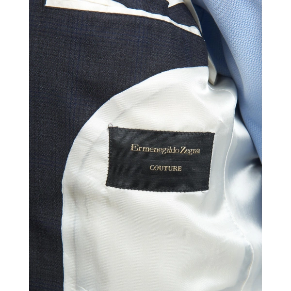 Ermenegildo Zegna Kumaş Yakarra Lacivert Takım Elbise