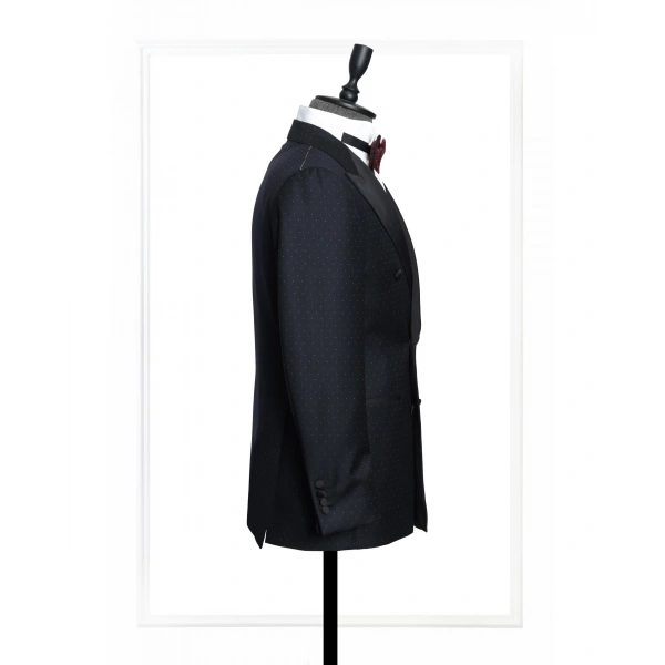 Vitale Barberis Kumaş Sepeto Siyah Smokin Ceket