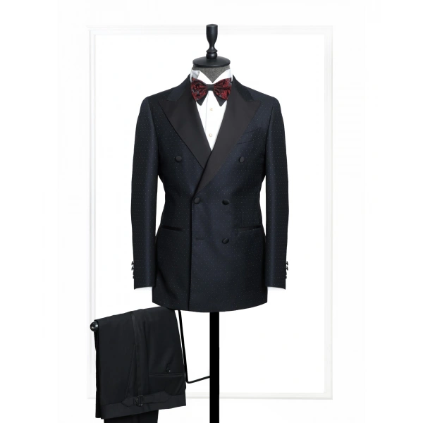 Vitale Barberis Kumaş Sepeto Siyah Smokin Ceket