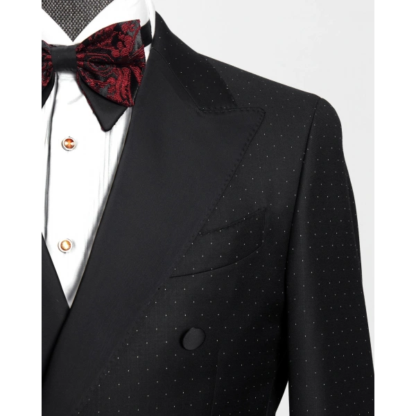 Vitale Barberis Kumaş Sepeto Siyah Smokin Ceket