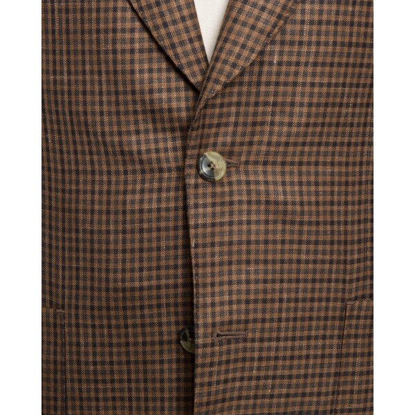 Dormeuil Kumaş Salvatore Kahverengi Kareli Ceket