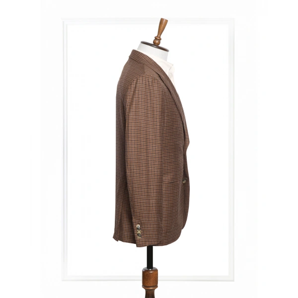 Dormeuil Kumaş Salvatore Kahverengi Kareli Ceket