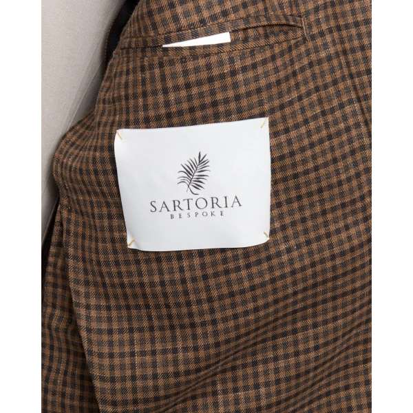 Dormeuil Kumaş Salvatore Kahverengi Kareli Ceket
