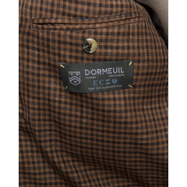 Dormeuil Kumaş Salvatore Kahverengi Kareli Ceket