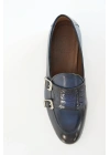 Hakiki Dana Derisi Lacivert Tokalı Loafer El Yapımı Ayakkabı