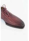 Hakiki Dana Derisi Bordo Siyah Örme El Yapımı Ayakkabı