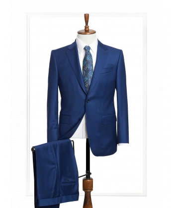 Dormeuil Kumaş Yakarra Mavi Takım Elbise