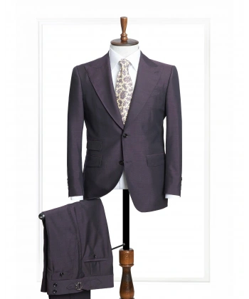 Dormeuil Kumaş Tepre Bordo Takım Elbise