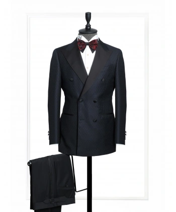 Vitale Barberis Kumaş Sepeto Siyah Smokin Ceket