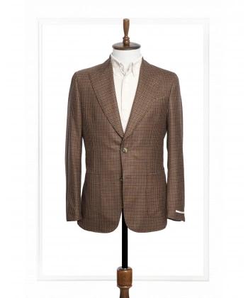 Dormeuil Kumaş Salvatore Kahverengi Kareli Ceket