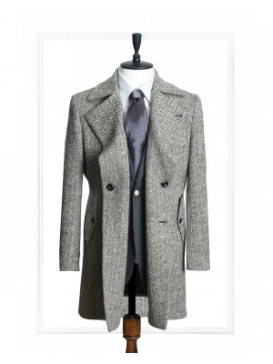 AGELA Gri-Siyah Palto