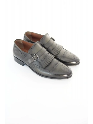 Hakiki Dana Derisi Koyu Yeşil Loafer El Yapımı Ayakkabı