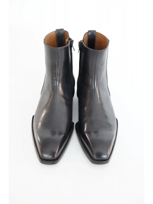 Hakiki Dana Derisi Siyah El Yapımı Bot