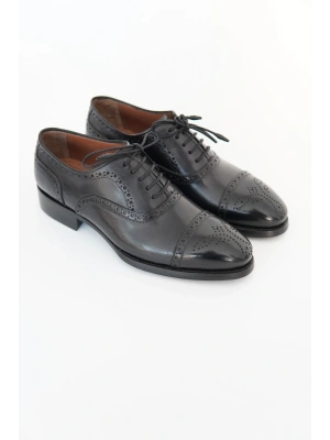 Hakiki Dana Derisi Siyah Renk El Yapımı Ayakkabı