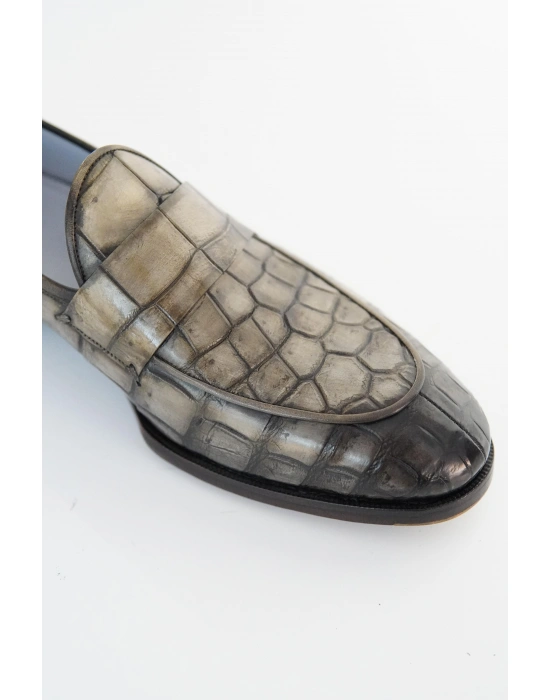 Hakiki Timsah Derisi El Yapımı Ayakkabı