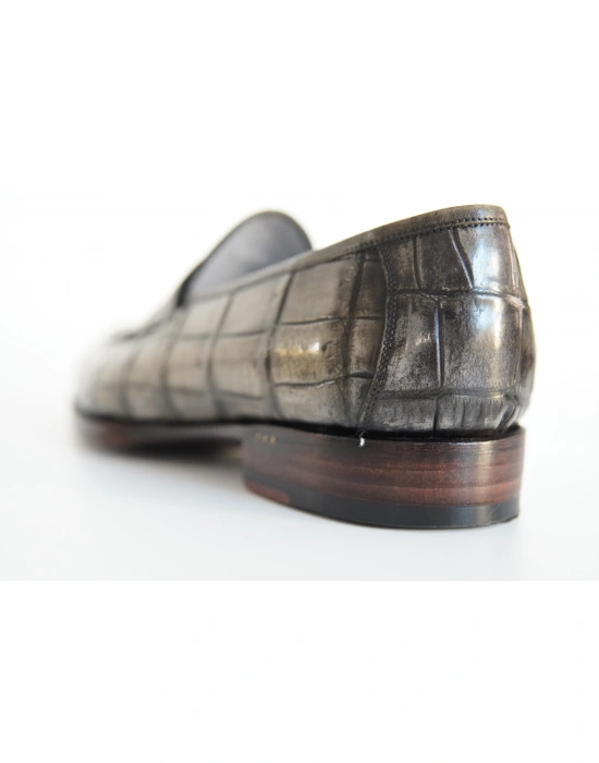 Hakiki Timsah Derisi El Yapımı Ayakkabı