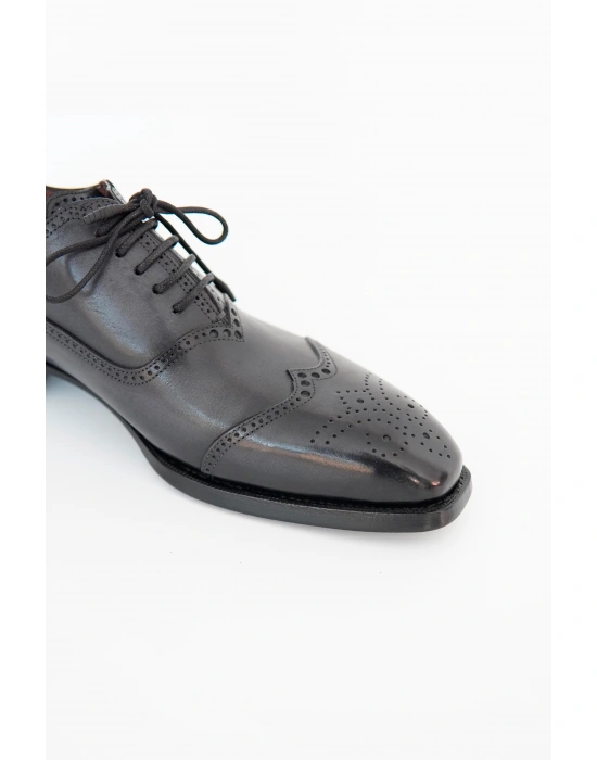 Hakiki Dana Derisi Siyah El Yapımı Ayakkabı