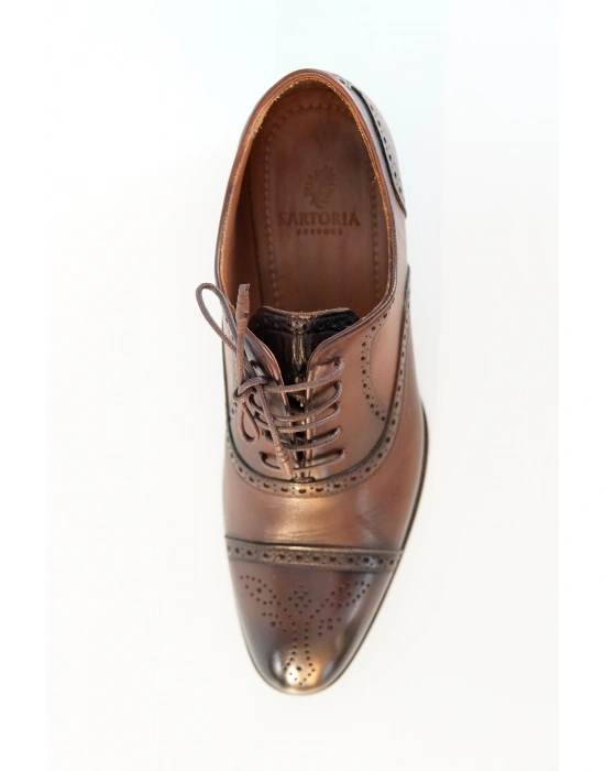 Hakiki Dana Derisi Kahve Rengi El Yapımı Ayakkabı