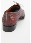 Hakiki Dana Derisi Bordo Siyah Örme El Yapımı Ayakkabı