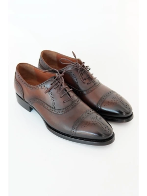 Hakiki Dana Derisi Kahve Rengi El Yapımı Ayakkabı