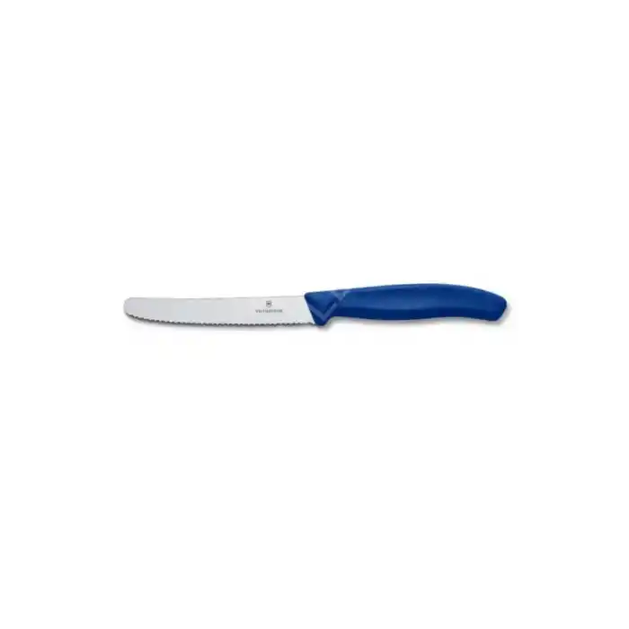 6.7832 11 cm. Tırtıklı Küt Bıçak Mavi